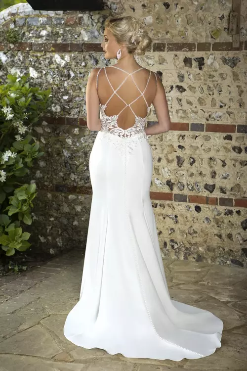 Aurelia W356 Criss Cross Open Back Style Wedding Dress True Bride